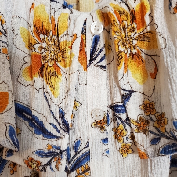 Forever 21 womens crop top small white floral straps elastic neckline - Picture 3 of 6